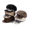 Мягкая восьмиугольная кепка женская осенне-зимняя теплая берет с большой головой кепка газетчика