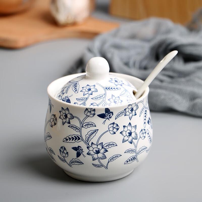 Blue and White Porcelain Condiment Dispenser