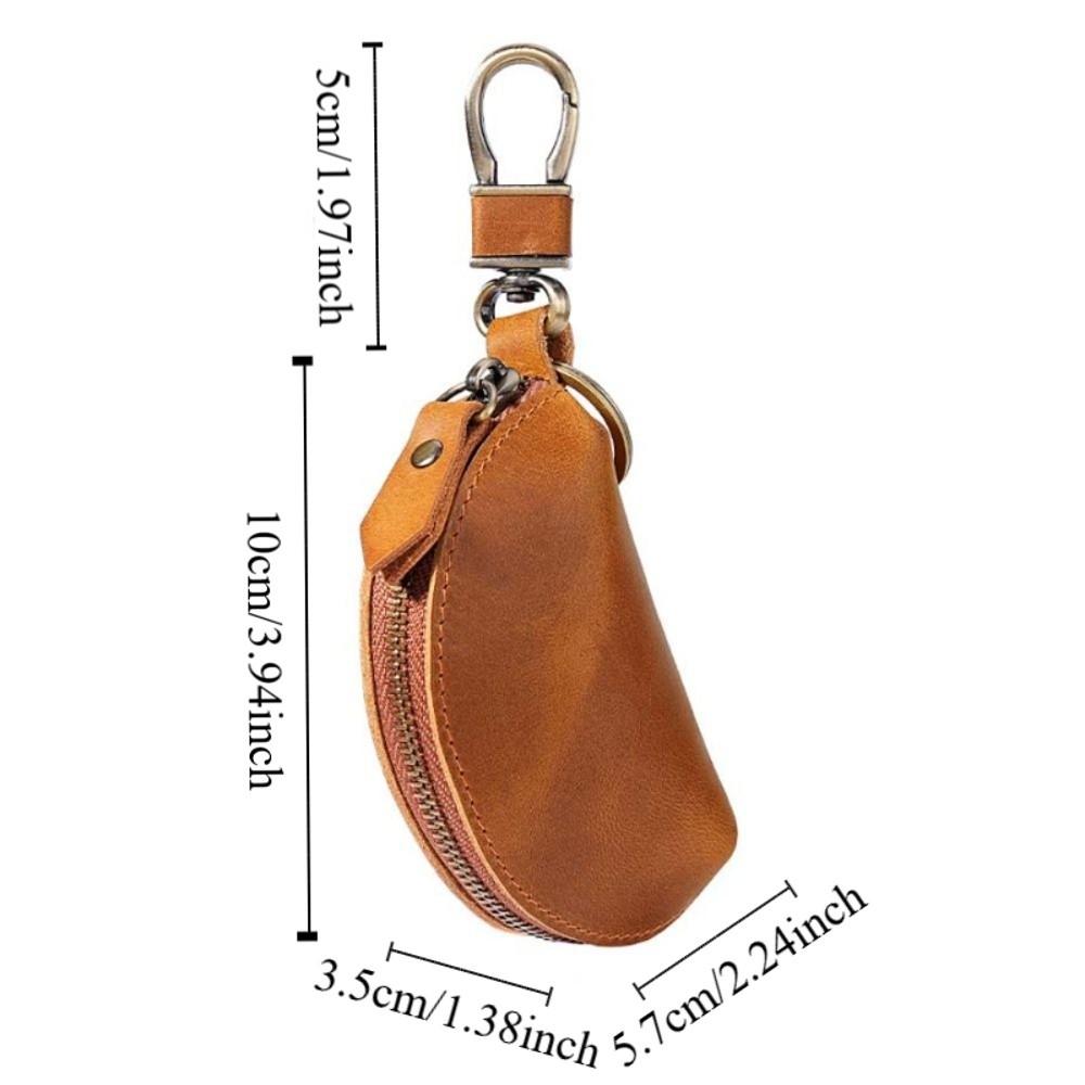 Multi-Color Key Case with Carabiner Crazy Horse Leather Key Storage Bag Leather Key Holder Car Key