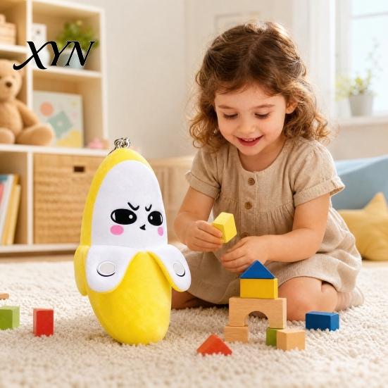 Детская музыкальная плюшевая игрушка Банан, Фруктовый сенсорный метроном со звуками, Интерактивная кукла для игры с музыкой, Звук для детей, Милый брелок с датчиком движения, Подарок