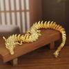 Alloy Golden Chinese Dragon Figurine Movable Joints Articulated Five Claws Eastern