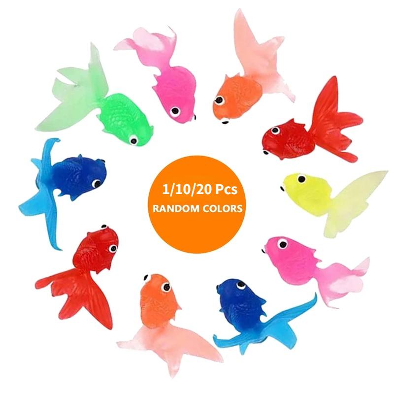 1/10/20Pc Random Soft Rubber Gold Fish Simulation Mini Goldfish Water Toddler Fun Swimming Beach Gift