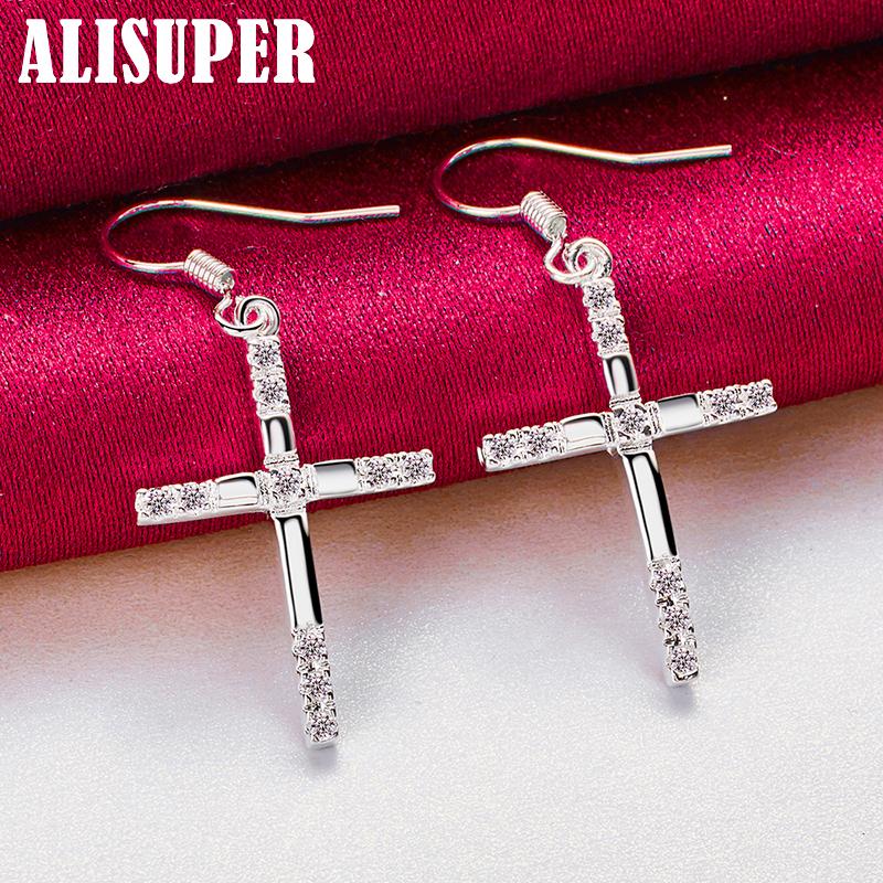 Ювелирные изделия из стерлингового серебра 925 пробы с крестом AAA и цирконием