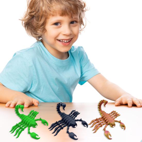 3D-печатная фигурка скорпиона, подвижные суставы, красочная фигурка скорпиона, шарнирная модель животного, игрушка-фиджет, украшение для рабочего стола, орнамент