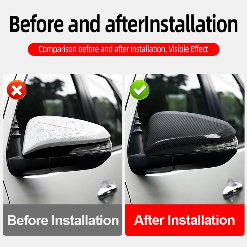 For 2016-2026 Toyota Hilux Revo Pickup Truck Rearview Mirror Cover Cap Trim ABS 2pcs Exterior Decoration Protection Accessories