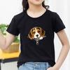 Kids Cotton T Shirt Cute Beagle Puppy Dog Zipper Print Crew Neck Short Sleeve Tee Casual Breathable Boys Girls Summer Tops