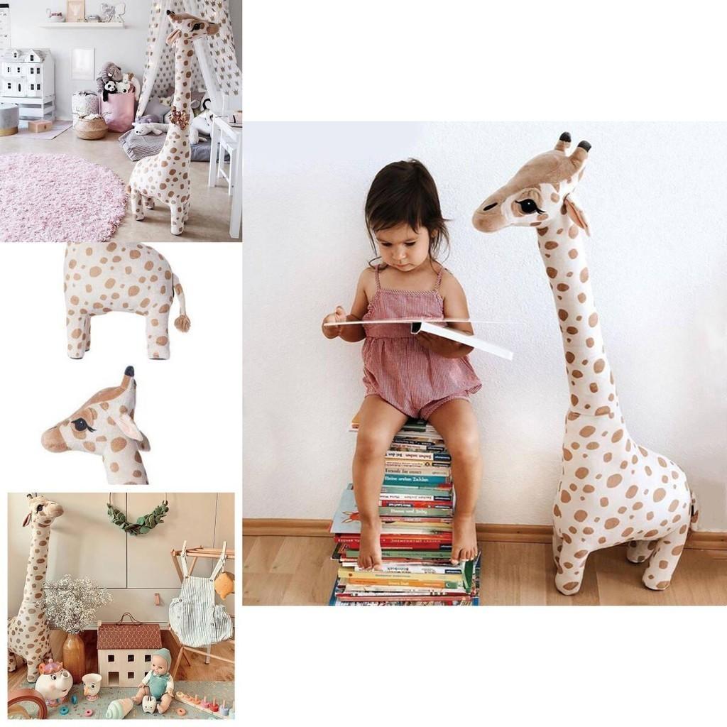 Мягкая хлопковая подушка для сна в виде чучела жирафа для детского комфорта