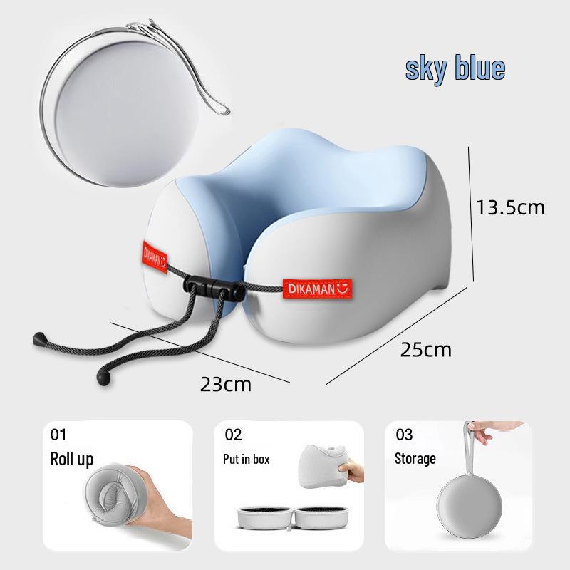 Портативная U-образная подушка-подголовник из пены с эффектом памяти для путешествий и длительных поездок