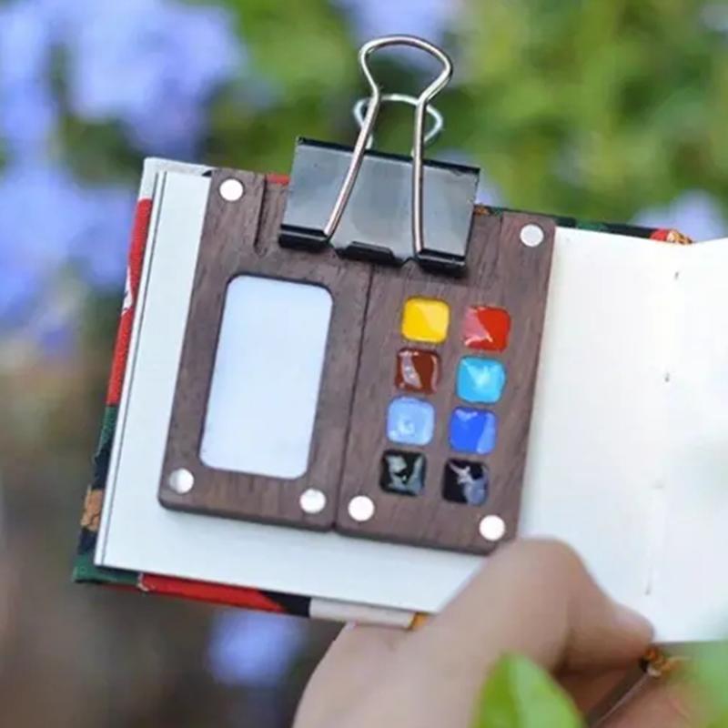 Portable Travel Handmade Watercolor Paint Palette Tray Box Empty Box
