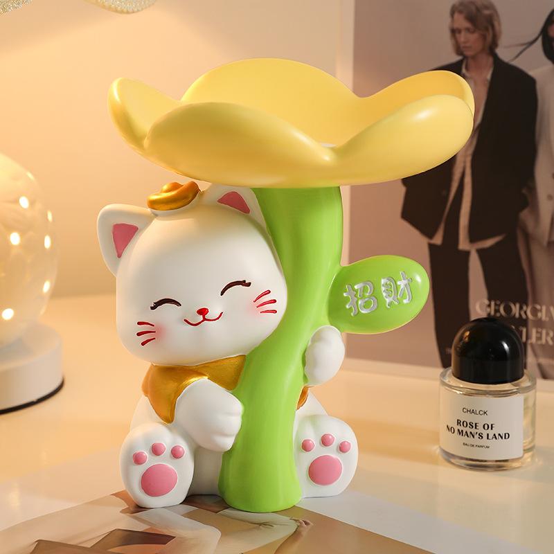 Creative Light Luxury Lucky Cat Storage Ornaments Restaurant Front Desk Storage Ornaments Entrance Entrance Living Room Desktop Ornaments