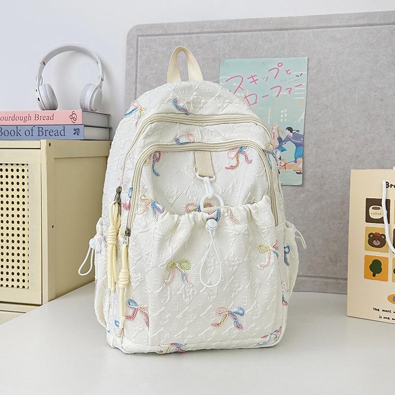 Japanese Bow Bag Female Junior High School Students Cute Joker Large Capacity Backpack Gao Yan College Backpack.