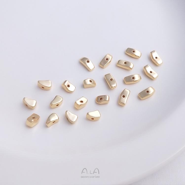 Позолоченные 14К нерегулярные бусины из свободных камней и бусины из золотой фольги для изготовления ювелирных изделий своими руками