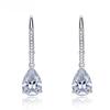 Sterling 100% S925 Silver Sparkling 7*10mm Waterdrop High Carbon Diamond Drop Earrings For Women Party Fine Jewelry Gifts