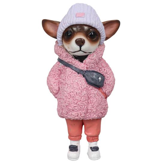 Yousheng 1/4Pcs Dog Figurines Doll Halloween Resin Ornament Standing Puppy Toy Outdoor Decor Fairy Garden Accessories