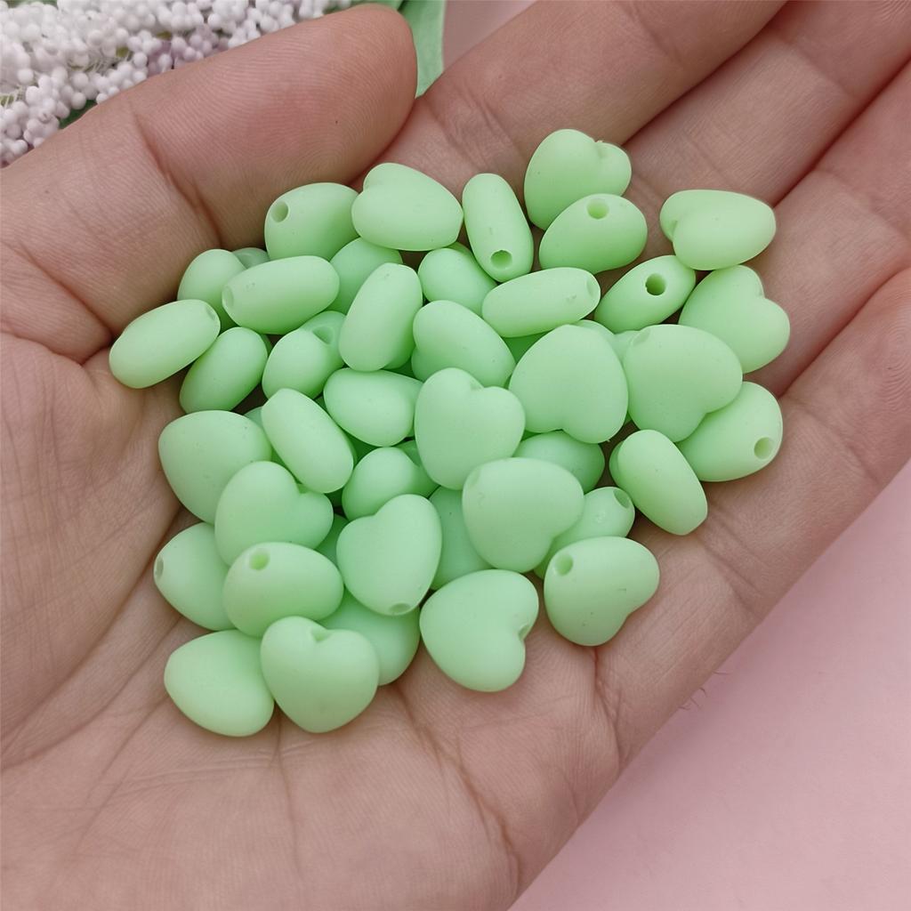 Однотонные резиновые бусины 11*10 мм, материалы для самостоятельного изготовления ювелирных изделий, аксессуары в форме сердца, 50 шт., модные бусины