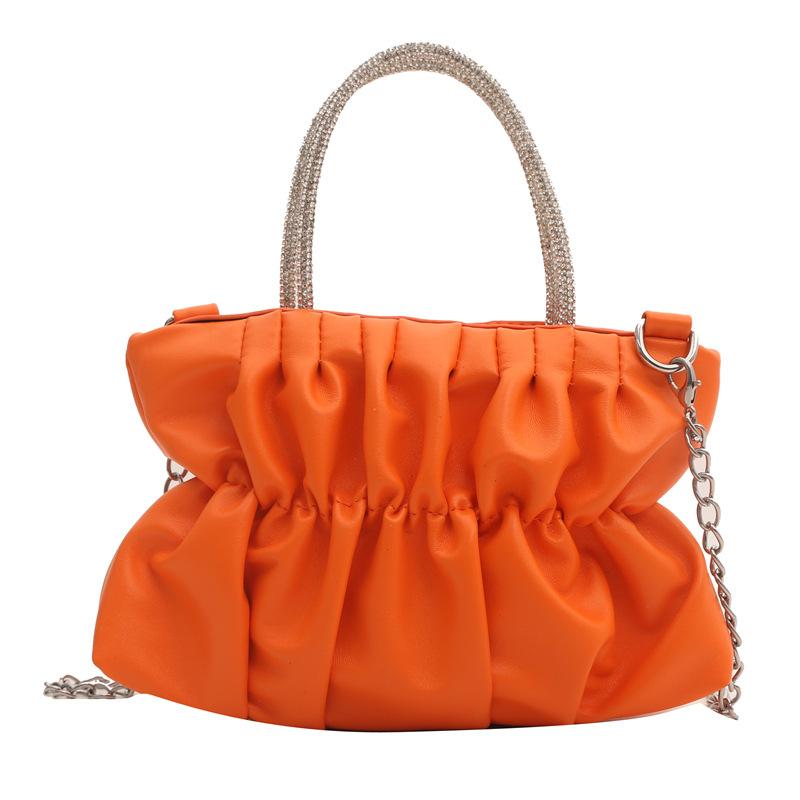 2024 весна и лето новая нежная мода плиссированная цепочка маленькая сумка конфетного цвета ins плечо сумка через плечо