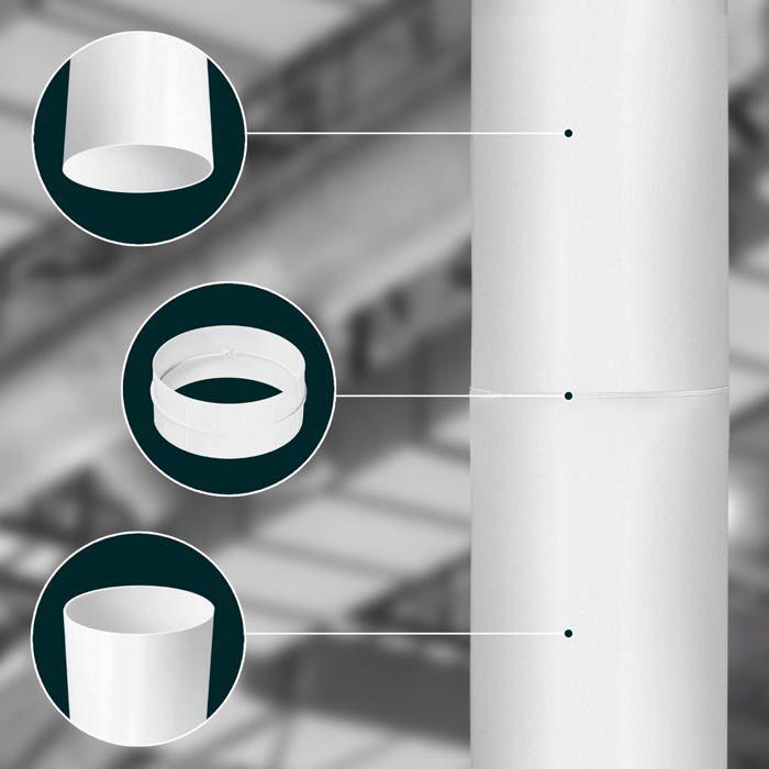Tuyau de ventilation - KOTARBAU - 500 mm - Tube rond en PVC - Blanc - Intérieur