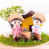2Pcs Boy Girl DIY Carved Desktop Ornament Craft Decoration Gift Miniature Decor