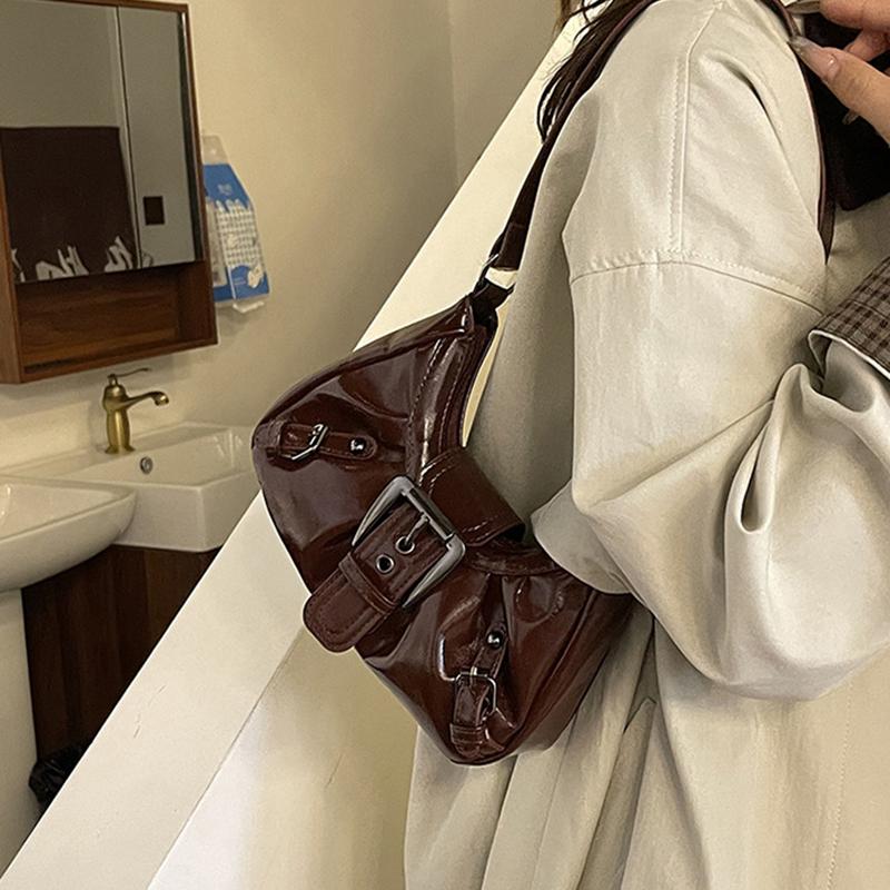 Yogodlns Винтажная сумка через плечо из искусственной кожи для женщин, тренд Y2K, стиль spicy girl, сумка подмышку в стиле Майяр, высококачественные женские сумки