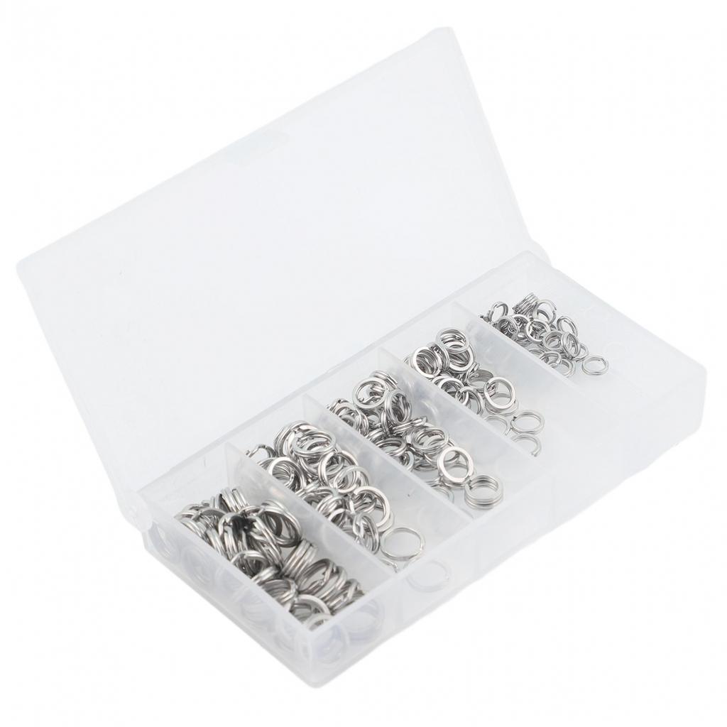 Разъемные кольца из нержавеющей стали для рыбалки на открытом воздухе с двойной петлей, серебряные приманки