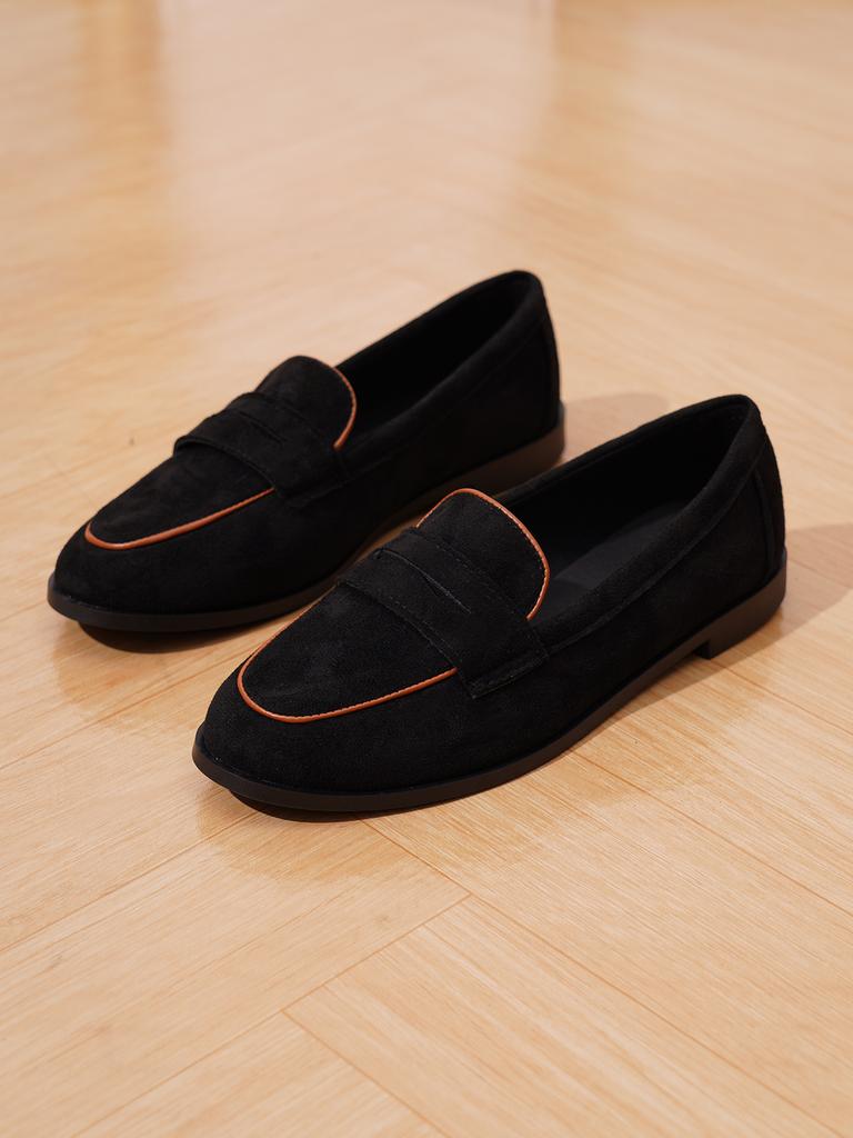 Large Size Retro Loafers Handmade Casual Women's Shoes Cowhide Suede One-pedal Women's Leather Shoes