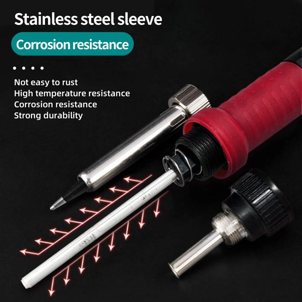 Комплект паяльника 80 Вт Регулируемая температура ЖК-дисплей Припой Сварочные инструменты Керамический нагреватель Наконечники для пайки Пинцет Паяльная проволока