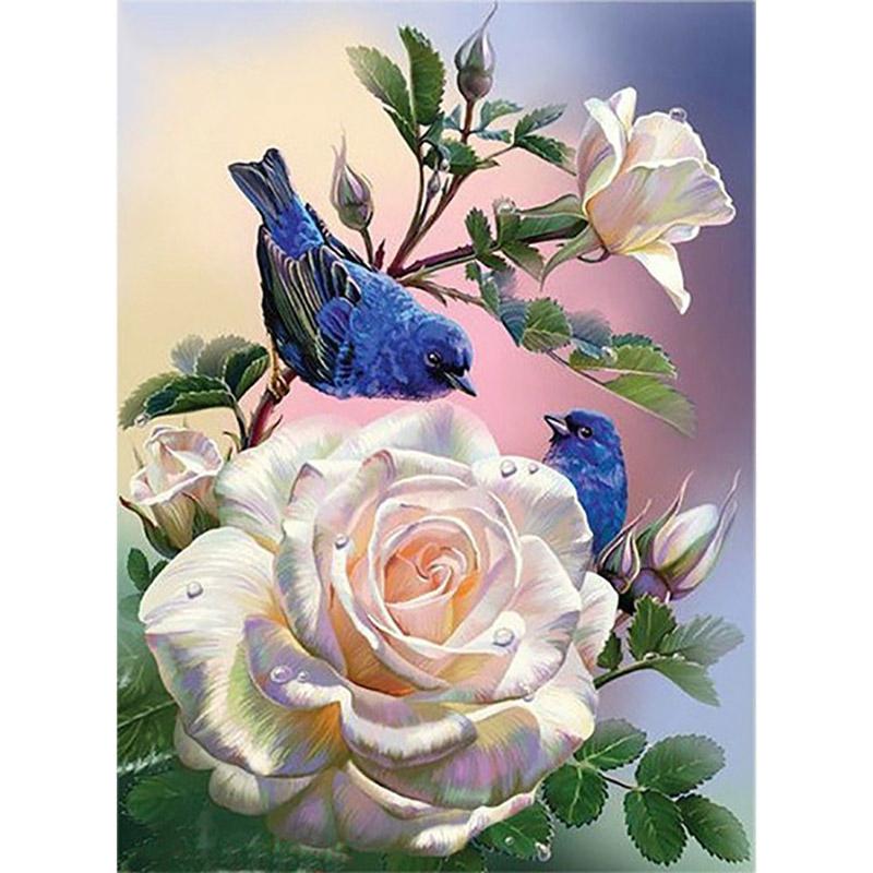 Полный круглый алмазная живопись из смолы, цветок, 5D DIY, алмазная вышивка, пейзаж, вышивка крестом, картина со стразами, настенное искусство