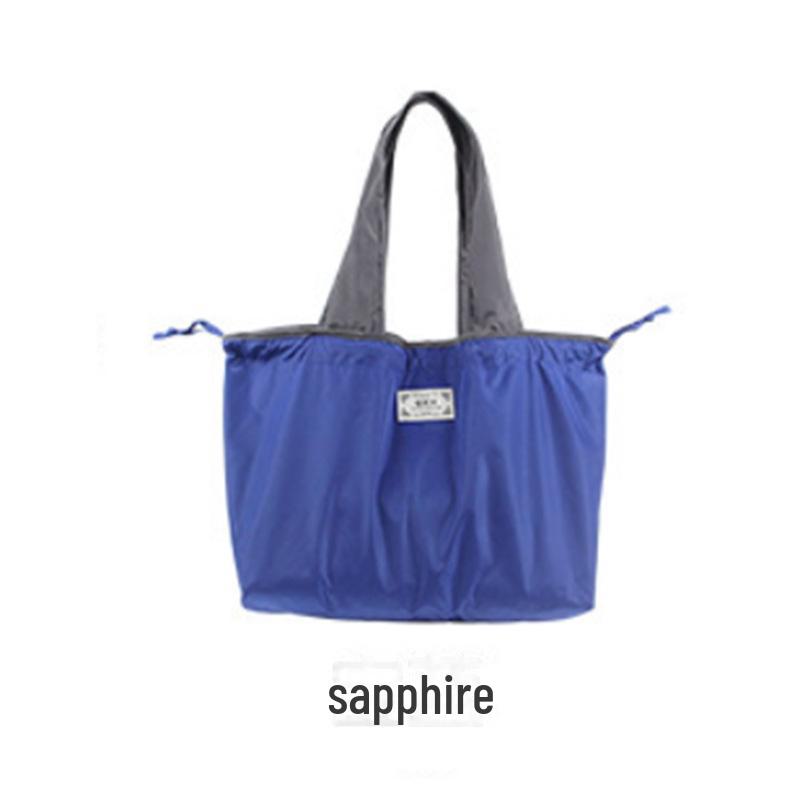 Портативная складная сумка для покупок из нейлона с завязкой - экологичное решение для путешествий и хранения продуктов в супермаркетах