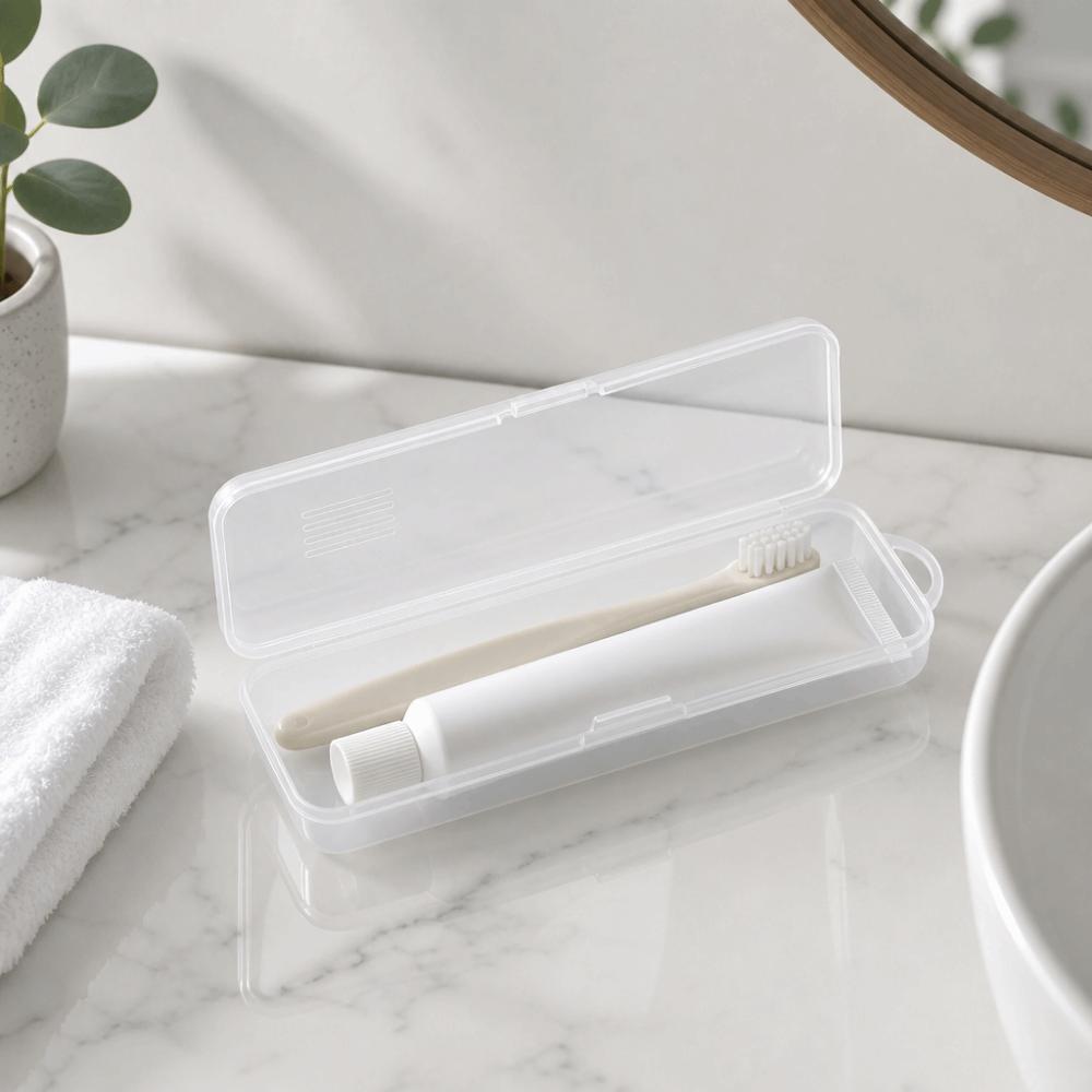 3 pcs Dustproof Lid Makeup Brush Organizer Reusable Clear Storage Case Cosmetics Storage Box Travel