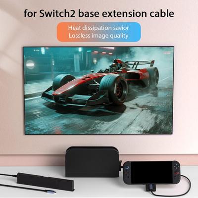 Удлинительный кабель для док-станции Switch 2 с 2-метровым разъемом Type-C для NS2, адаптер для ТВ, док-станция для проекции для Nintendo Switch 2, аксессуары