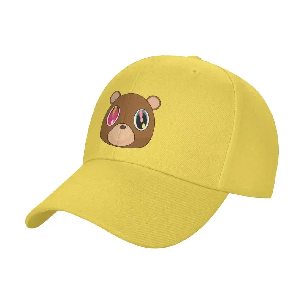 Unisex Women The Kanye Bear Retro Hats HipHop Baseball Caps Polyester Dad Hat Sun Caps Adjustable Sun Caps Summer