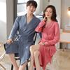 Couple Cotton Long-Sleeved Nightgown Women'S Spring And Autumn Cotton Loungewear Loose Autumn And Winter Men'S Long Bathrobe Bathrobe Dressing Gown