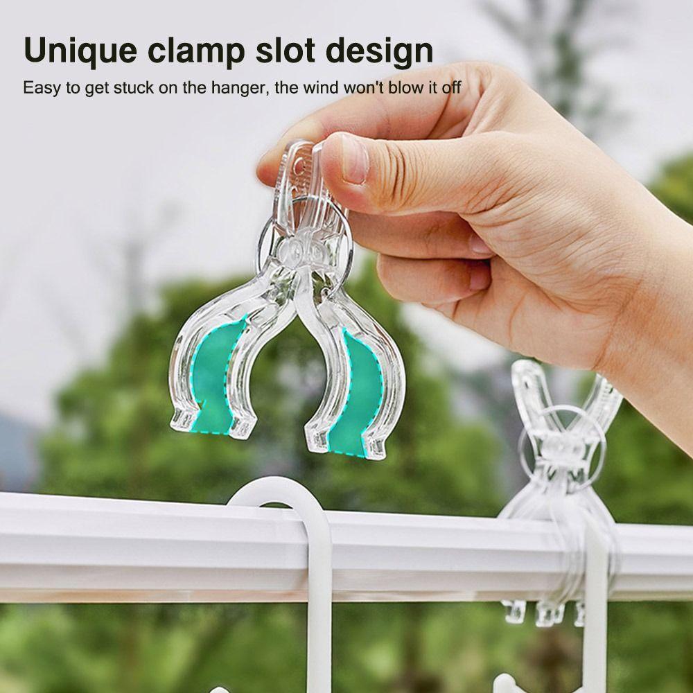 4PCS Anti-slip Drying Rack Holder Wind Proof Laundry Clothes Pins Quilt Clip Household Organizer