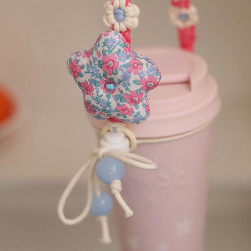 Polyester Mobile Phone Lanyard Hand-woven Knitting Flower Smart Phone Strap Birthday Gift
