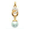 [K9334] - Gold Plated Pendant 'Sissi' White Golden - 22x8 Mm