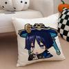 miHoYo hot funny Genshin emotes meme Cushion Cover Throw Pillow Cover Hidden Button Durable Polyester Chair Cushion