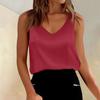 Женские атласные майки с V-образным вырезом, повседневные майки без рукавов, летние базовые майки