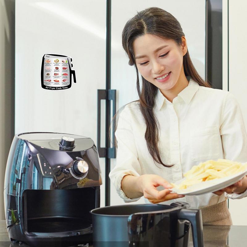 Магнитный справочник по времени приготовления в аэрофритюрнице Quick Reference Guide Frying Magnet Chart Кухонный справочник Кулинарная книга