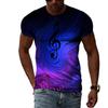 Summer Fashion Graffiti Musical Note Personality Men T-shirts 3D Trendly Casual Hip Hop Harajuku Print O-neck Short Sleeve Tees