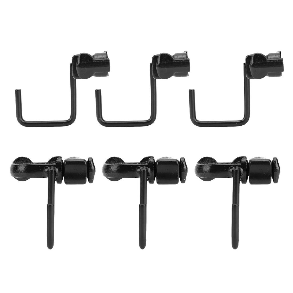 6PCS L Track Hook Double Stud Tie Down Fitting Carbon Steel for Truck Bed Trailer Cargo Control Pickup RV ATV