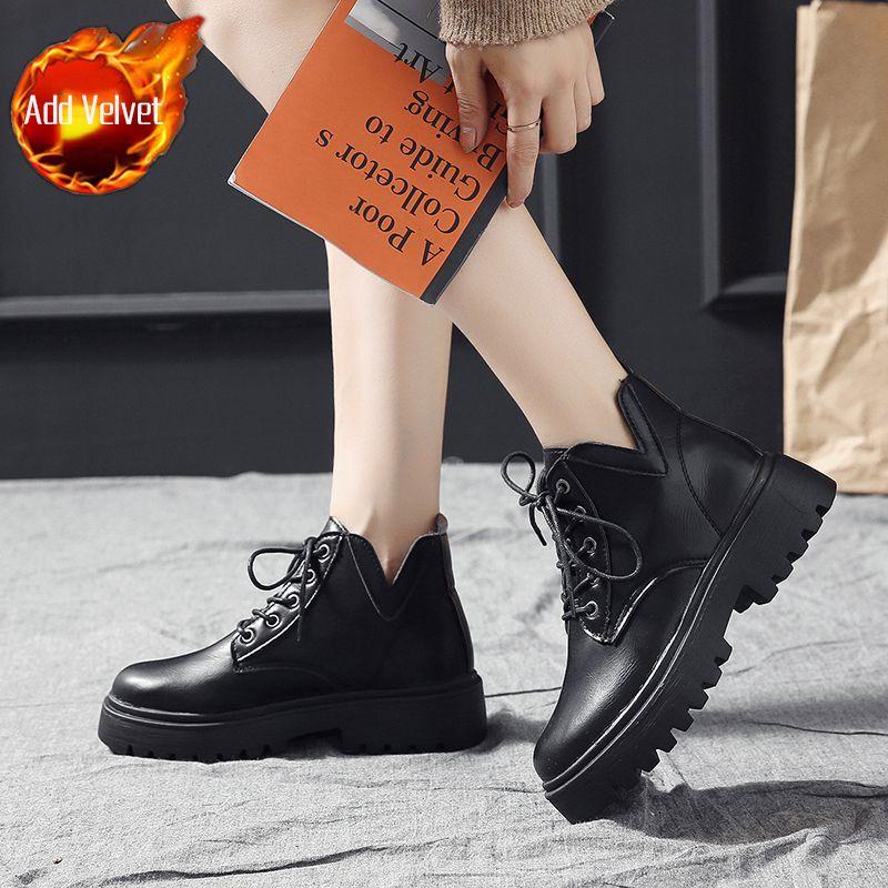 Модная обувь Ботинки в стиле армейской обуви на платформе Короткие туфли для женщин Массивные женские ботильоны на шнуровке со шнурками Байкерские кожаные ботинки в стиле панк из искусственной кожи