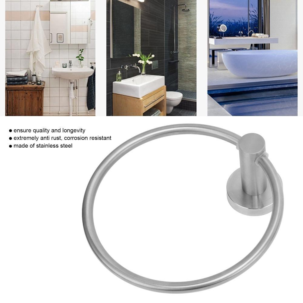 Stainless Steel Towel Ring Rustproof Towel Rack Modern Hand Towel Ring Space Saving