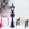 2 шт. миниатюрный рождественский уличный фонарь, парковая скамейка, мини-модель уличного фонаря, кукольный домик, Рождество