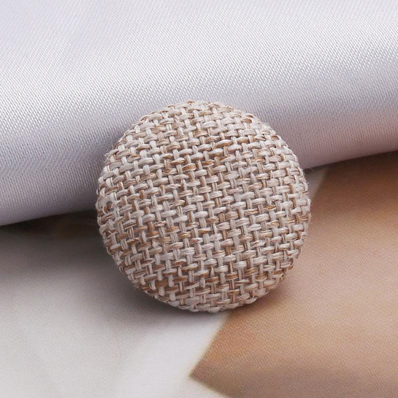 10 шт. декоративные круглые льняные пуговицы для одежды «сделай сам», покрытые тканью, металлические пуговицы