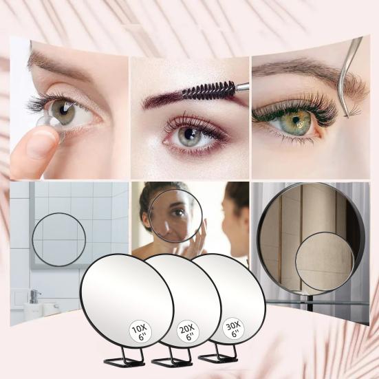 10/20/30X Magnifying Mirror with Tweezers Portable Travel Wall Hanging Handheld Desktop Men Women Magnified Makeup Vanity Mirror