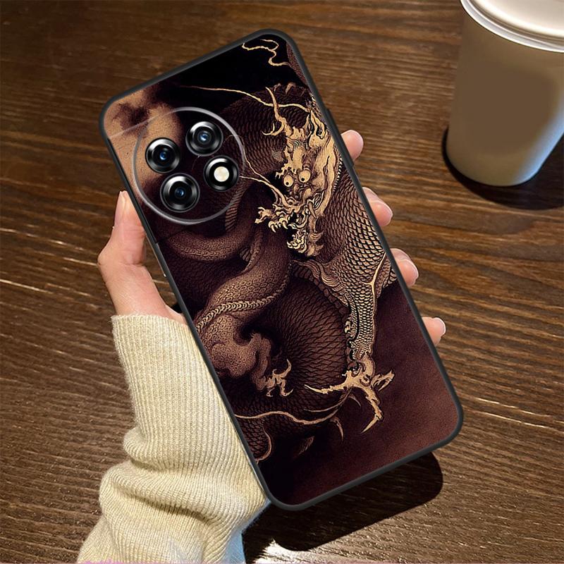 Чехол в китайском стиле с журавлем и драконом для OnePlus 15 13 12 11 15R 13R 12R 8T 10T 13T Для OnePlus Nord 5 CE 2 3 4 Lite N20 N30
