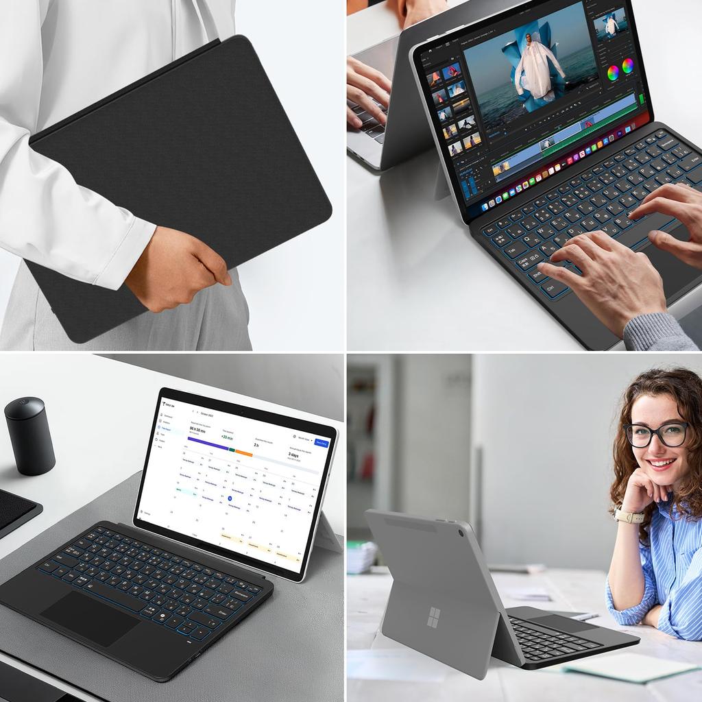 Клавиатура Surface, совместимая с Surface Pro, японская, магнитная, легкая в переноске, 12 дюймов, раскладка, тачпад, крепление, ультратонкая, тонкая, легкая, Type-C
