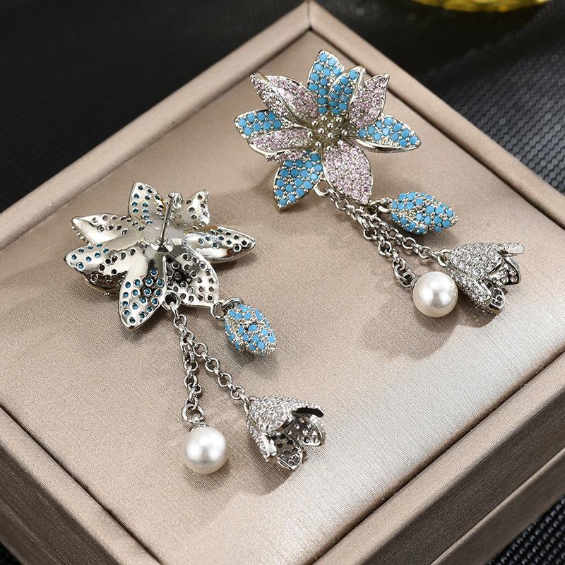 Роскошные модные свадебные банкетные серьги с цветочным колокольчиком, элегантные серьги, женские ювелирные изделия, подарок