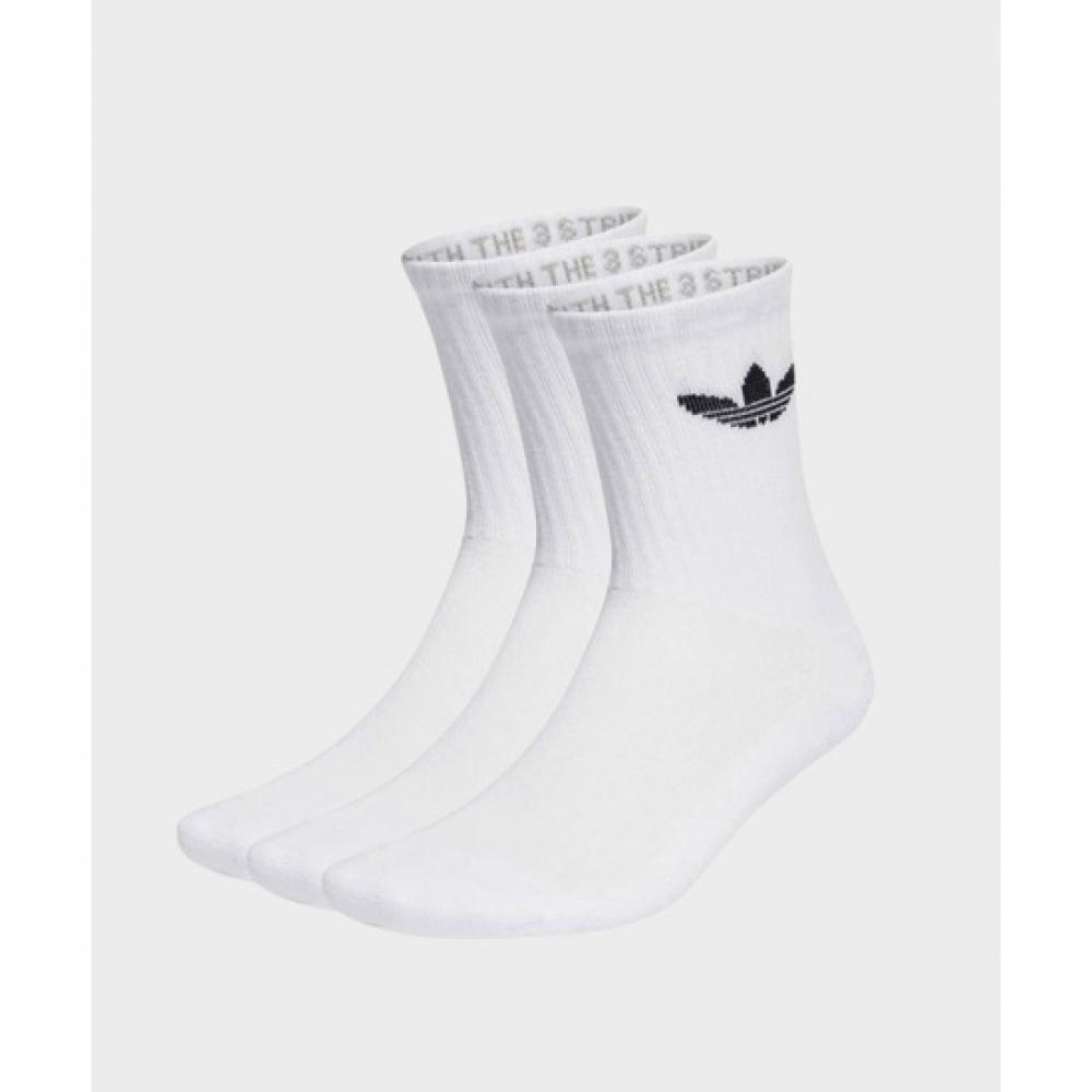 Adidas Trefoil Cushion Crew Socks White 3 Pack Ij5616