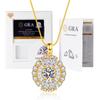 Высококачественное серебряное колье-подвеска с муассанитом цвета D для женщин - Круглый камень весом один карат